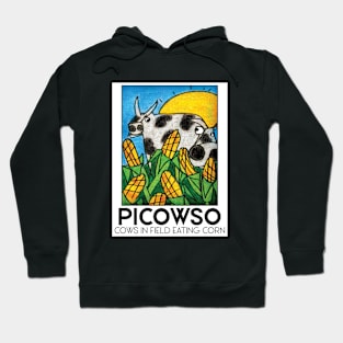 Cows in Field Eating Corn Hoodie